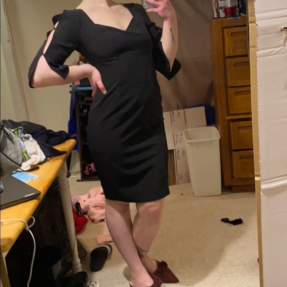 Black Ashley Graham lined formal dress